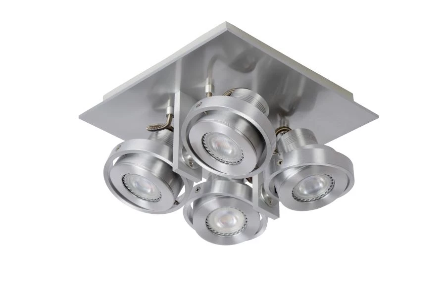 Lucide LANDA - Plafondspot - LED Dim to warm - GU10 - 4x5W 2200K/3000K - Mat chroom - uit